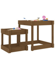 Tables à sable 2 pcs marron miel bois de pin massif | Mobilier & Déco