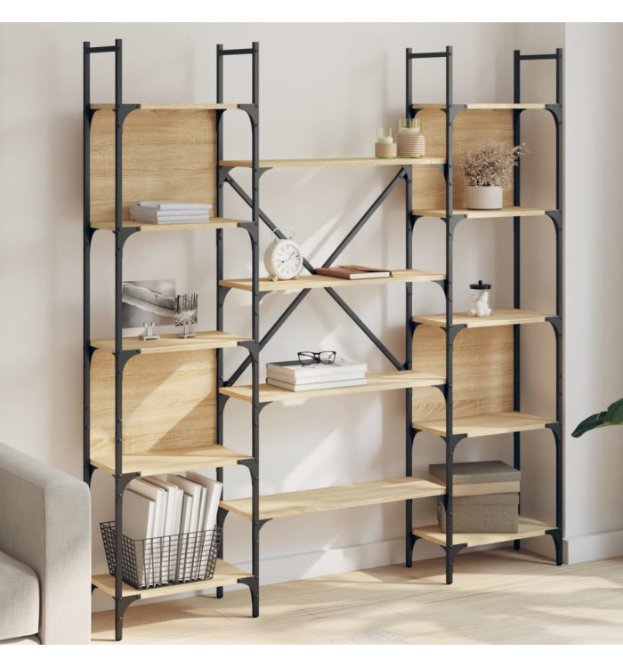 Bibliothèque chêne sonoma 155,5x24x166,5 cm bois d'ingénierie | Mobilier & Déco