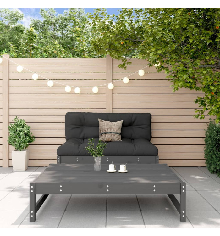 Salon de jardin 2 pcs gris bois massif de pin | Mobilier & Déco