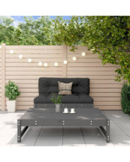 Salon de jardin 2 pcs gris bois massif de pin | Mobilier & Déco