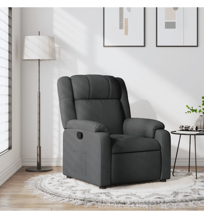Fauteuil inclinable Gris foncé Tissu | Mobilier & Déco