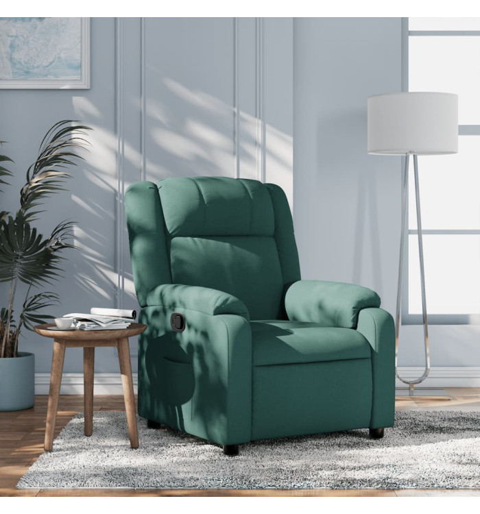 Fauteuil inclinable Vert foncé Tissu | Mobilier & Déco