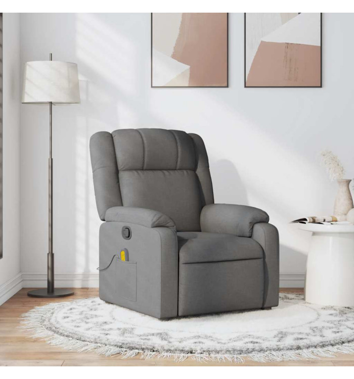 Fauteuil de massage inclinable Gris foncé Tissu | Mobilier & Déco