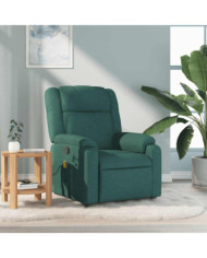 Fauteuil de massage inclinable Vert foncé Tissu | Mobilier & Déco