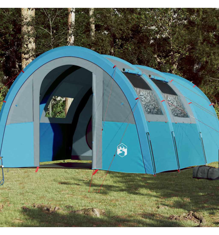 Tente de camping tunnel 4 personnes bleu imperméable | Mobilier & Déco