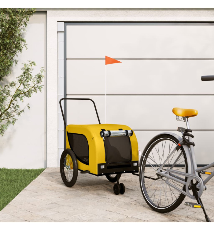 Remorque de vélo pour animaux de compagnie jaune et noir | Mobilier & Déco