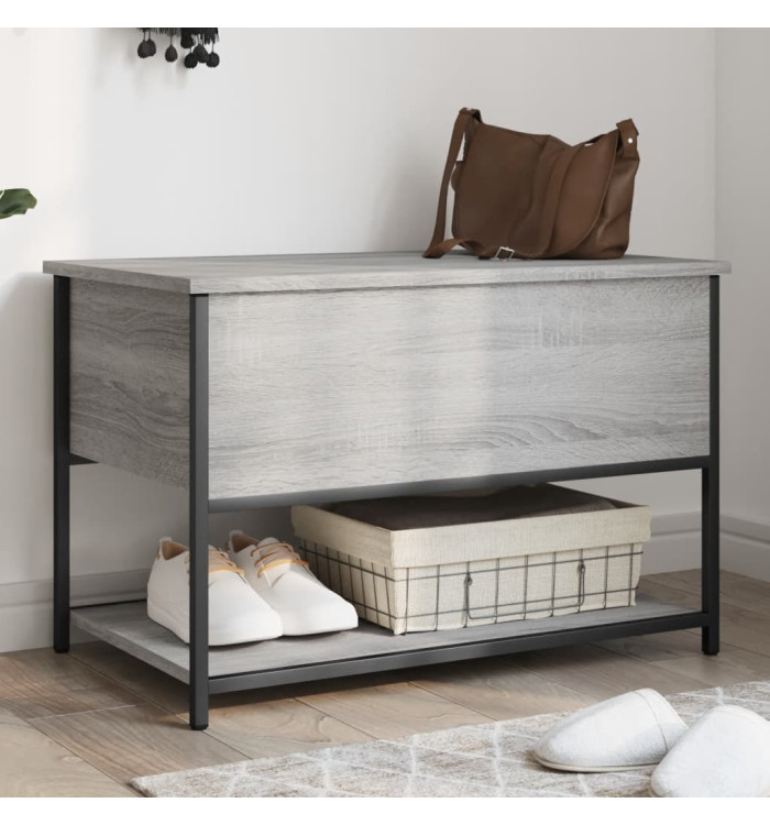 Banc de rangement sonoma gris 70x42,5x47 cm bois d'ingénierie | Mobilier & Déco