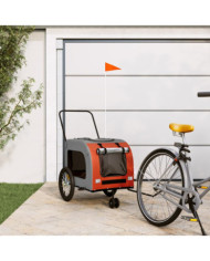 Remorque de vélo pour animaux de compagnie orange et gris | Mobilier & Déco