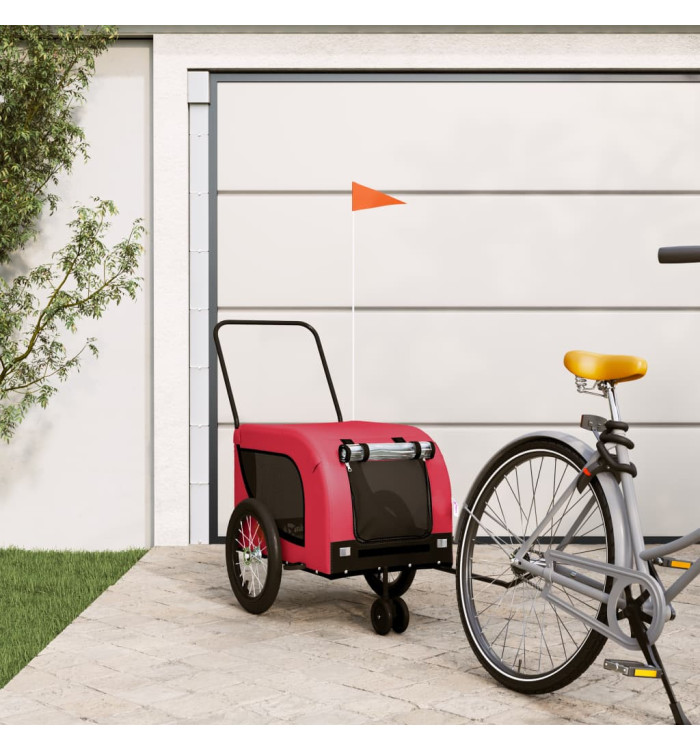 Remorque de vélo pour animaux de compagnie rouge et noir | Mobilier & Déco