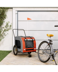Remorque de vélo pour animaux de compagnie orange et gris | Mobilier & Déco