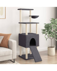 Arbre à chat avec griffoirs en sisal Gris foncé 153 cm | Mobilier & Déco