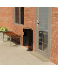 Poubelle à cendrier murale Acier 26 L Noir | Mobilier & Déco