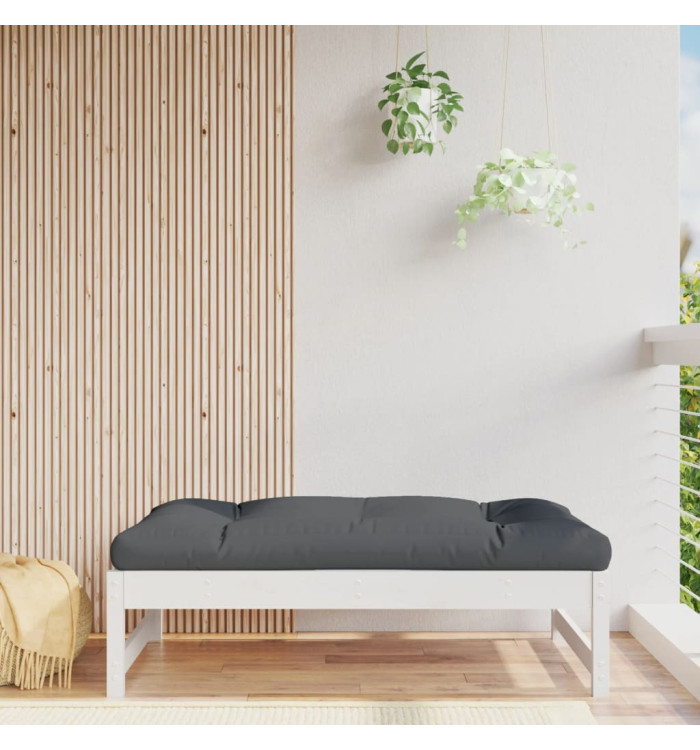 Repose-pied de jardin 120x80 cm blanc bois de pin massif | Mobilier & Déco