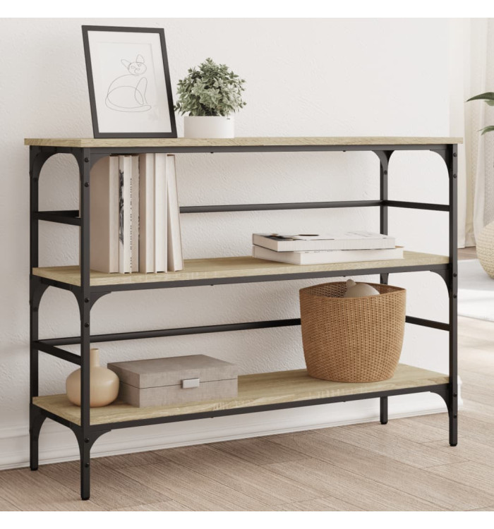 Table console chêne sonoma 100x32x75 cm bois d'ingénierie | Mobilier & Déco