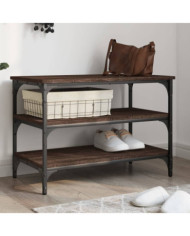 Banc à chaussures chêne marron 70x38,5x49 cm bois d'ingénierie | Mobilier & Déco