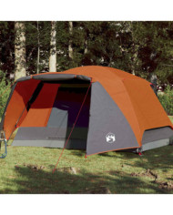 Tente familiale et porche 6 personnes gris orange imperméable | Mobilier & Déco