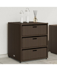 Armoire de rangement de jardin marron 55x59x69cm résine tressée | Mobilier & Déco