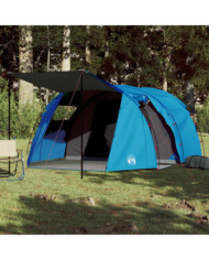 Tente de camping tunnel 4 personnes bleu imperméable | Mobilier & Déco