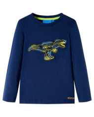 T-shirt enfants à manches longues bleu marine 116 | Mobilier & Déco