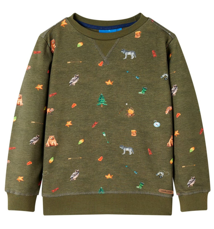 Sweatshirt pour enfants kaki 116 | Mobilier & Déco