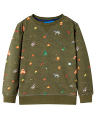 Sweatshirt pour enfants kaki 116 | Mobilier & Déco