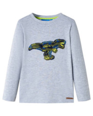 T-shirt enfants à manches longues mélangé gris 116 | Mobilier & Déco