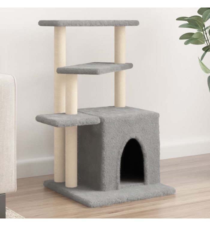 Arbre à chat avec griffoirs en sisal gris clair 83,5 cm | Mobilier & Déco