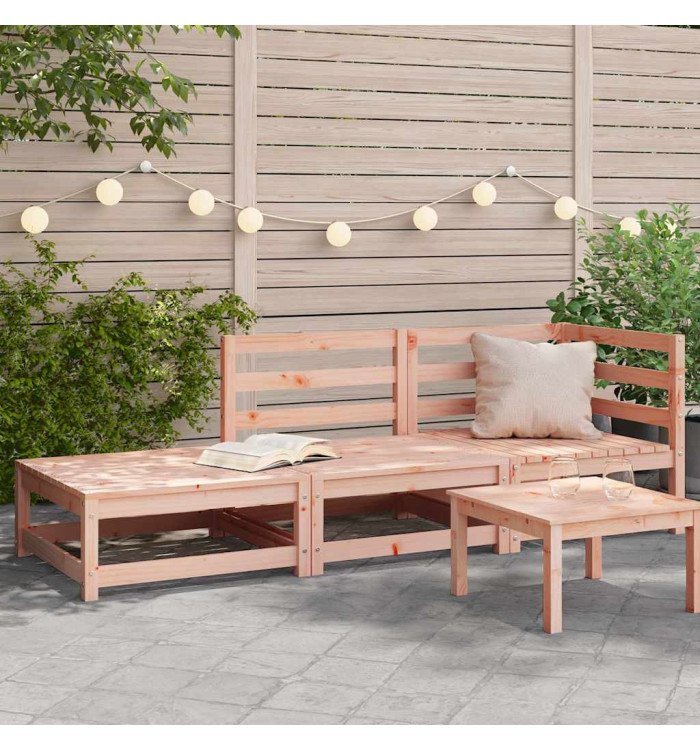 Canapé de jardin avec repose-pieds 2 places bois massif douglas | Mobilier & Déco