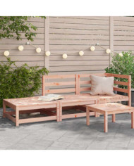 Canapé de jardin avec repose-pieds 2 places bois massif douglas | Mobilier & Déco