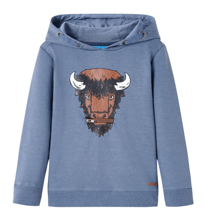 Sweatshirt à capuche pour enfants bleu mélange 128 | Mobilier & Déco