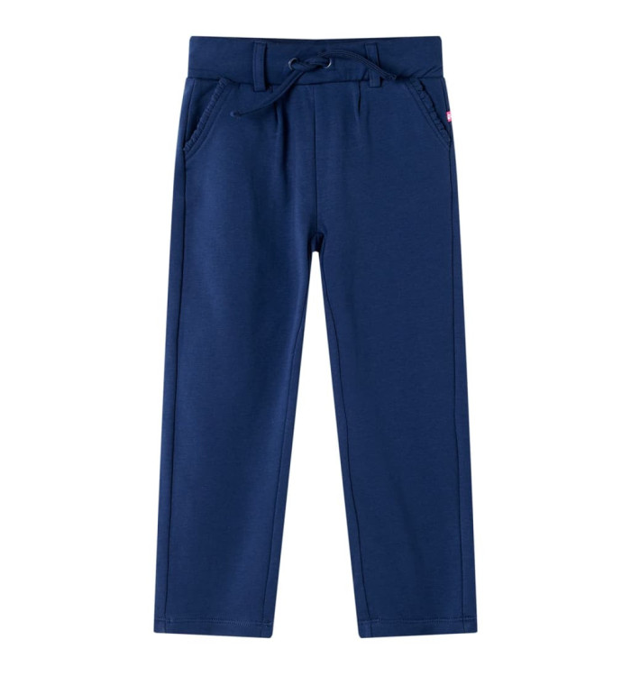 Pantalons pour enfants avec cordon de serrage bleu marine 140 | Mobilier & Déco