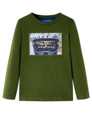 T-shirt enfants à manches longues kaki foncé 140 | Mobilier & Déco