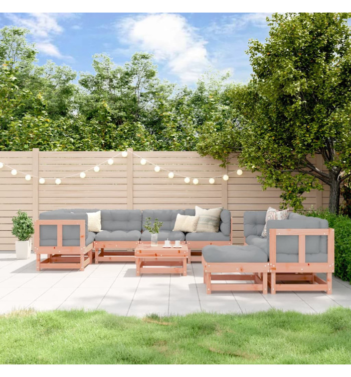 Salon de jardin 10 pcs bois massif douglas | Mobilier & Déco