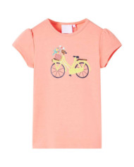 T-shirt pour enfants corail néon 140 | Mobilier & Déco