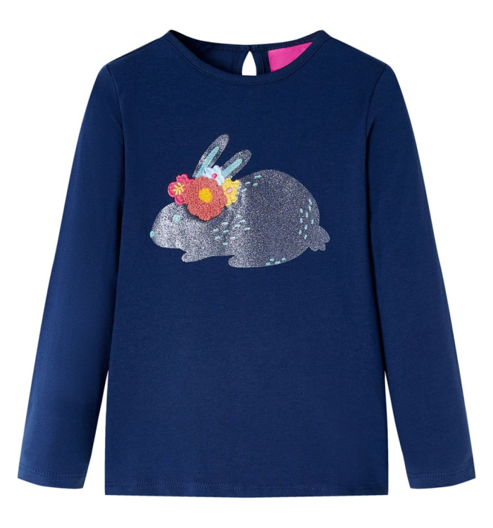 T-shirt enfants manches longues bleu marine 104 | Mobilier & Déco