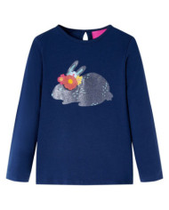 T-shirt enfants manches longues bleu marine 104 | Mobilier & Déco