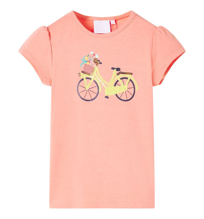T-shirt pour enfants corail néon 116 | Mobilier & Déco