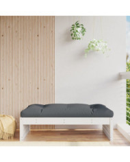 Repose-pied de jardin 120x80 cm blanc bois de pin massif | Mobilier & Déco