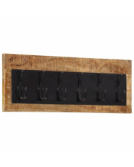 Porte-manteau mural avec 6 crochets bois de manguier massif | Mobilier & Déco