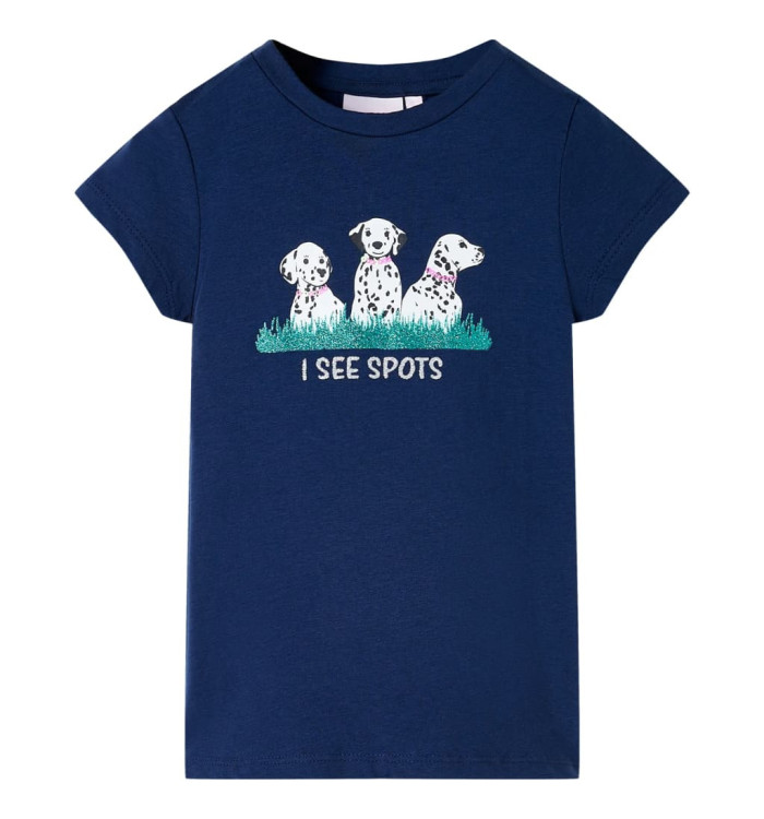 T-shirt pour enfants bleu marine 140 | Mobilier & Déco