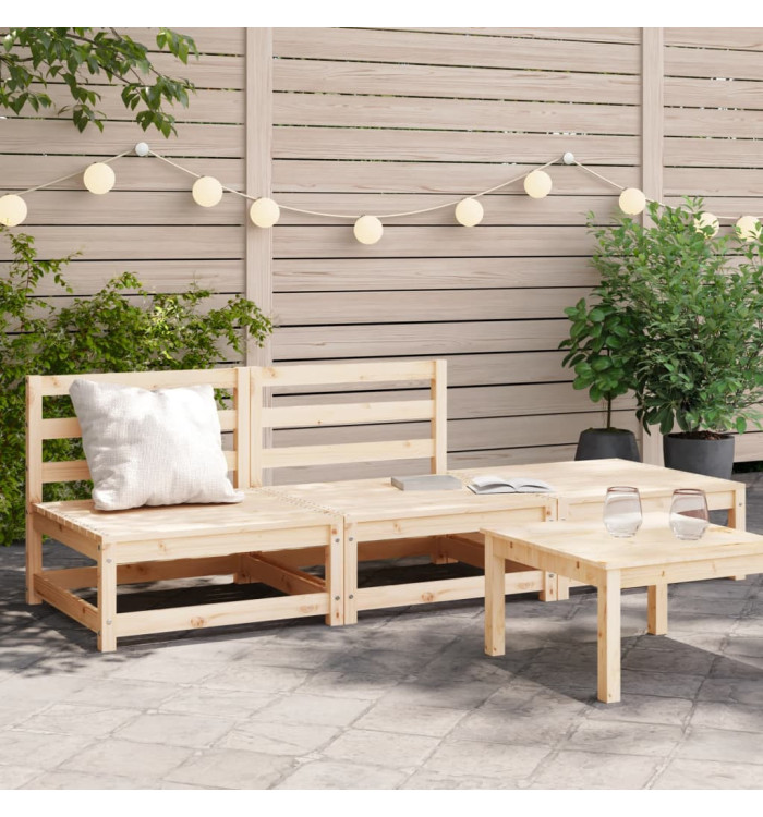 Canapé de jardin sans accoudoirs repose-pieds bois pin massif | Mobilier & Déco