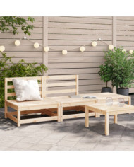 Canapé de jardin sans accoudoirs repose-pieds bois pin massif | Mobilier & Déco
