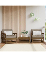 Chaises de jardin lot de 2 marron miel bois massif de pin | Mobilier & Déco