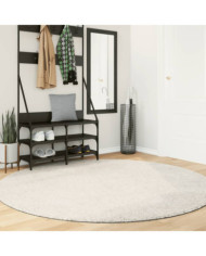 Tapis ISTAN à poils longs aspect brillant crème Ø 200 cm | Mobilier & Déco