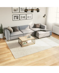 Tapis ISTAN à poils longs aspect brillant crème 200x280 cm | Mobilier & Déco