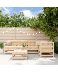 Salon de jardin 6 pcs Bois de pin massif | Mobilier & Déco