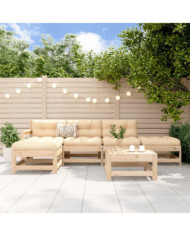 Salon de jardin 6 pcs Bois de pin massif | Mobilier & Déco
