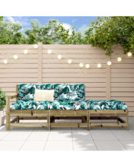 Salon de jardin 3 pcs bois de pin imprégné | Mobilier & Déco