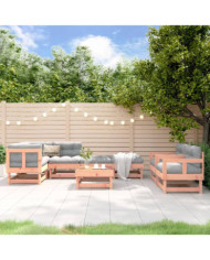 Salon de jardin 8 pcs bois massif douglas | Mobilier & Déco