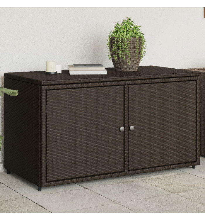 Armoire de rangement jardin marron 110x55x60,5cm résine tressée | Mobilier & Déco
